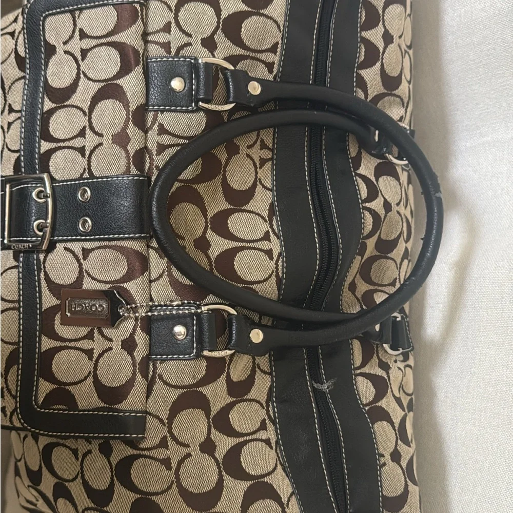 Coach Signature Canvas Carryall Duffel Bag in Brown/Khaki